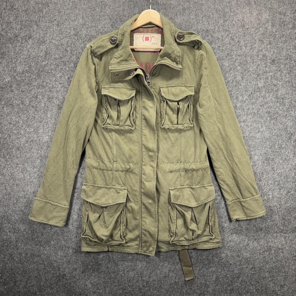 GAP Project Red Military Filed Jacket Coat Men's Medium Vintage Y2K Green